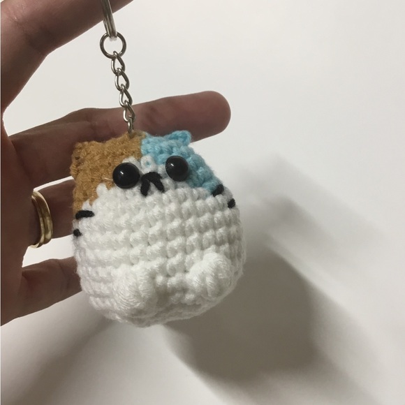 Handmade Accessories - Handmade Brown Crocheted Cat Keychain new